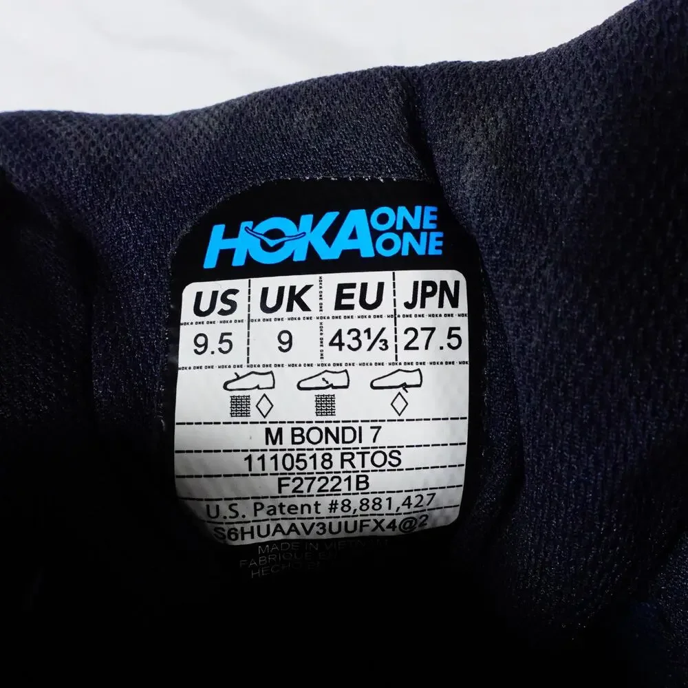 Hoka One One Bondi 7 Blue Running Sneakers Mens Size 9.5